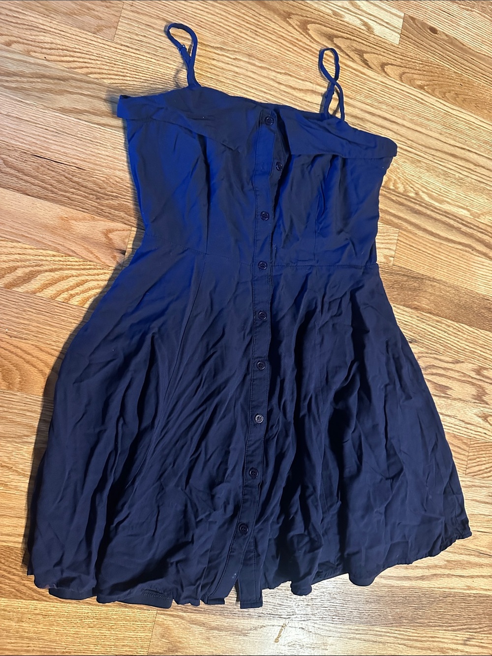Lulu's Navy Blue Button-Front Mini Dress